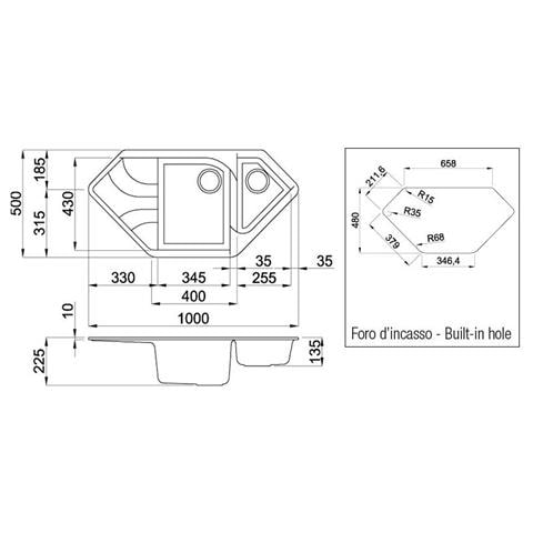Lav. Ego Corner 100x50 2vg Bianco Titano 68 Bianco - Foto 1